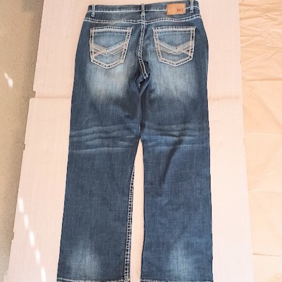 BKE denim Seth Men's straight leg stretch blue jeans, Size 36L - Picture 2 of 8